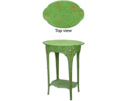 Bijzettafel - Art Nouveau tafeltje Bloemen - Groen gietijzer - 60,4 cm hoog