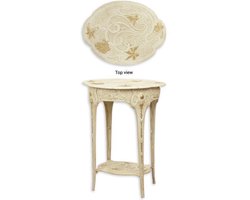 Bijzettafel - Art Nouveau tafeltje Bloemen - Wit gietijzer - 60,4 cm hoog