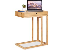 bijzettafel bamboe - met lade - modern - 68 x 55 x 35 cm - voor bank