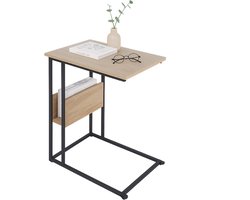 Bijzettafel bank - 60 cm - met opbergruimte - woonkamer - houtlook-zwart