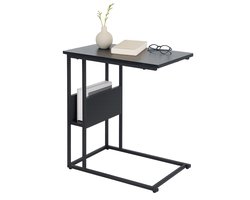 Bijzettafel bank - 60 cm - met opbergruimte - woonkamer - zwart