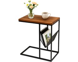 Bijzettafel bank - 63 cm - met lectuurbak - woonkamer