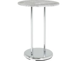 Bijzettafel – Betonlook MDF en staal – 40 cm breed, 40 cm diep, 55 cm hoog – Antiek design