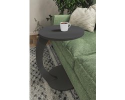 Bijzettafel - Bijzettafel met wielen - Bedtafeltje met Wielen - Tafeltje op Wieltjes - Ronde Bijzettafel