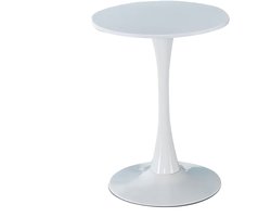 Bijzettafel - Bijzettafel rond - Laptoptafel - Tafeltje - Banktafel - Bedtafel - Laptop desk - Koffietafel - Wit