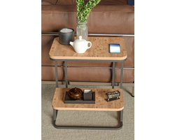 Bijzettafel - Bijzettafeltjes Woonkamer - Bijzettafel Bank - BIjzettafel 2 Tier - Houtkleur