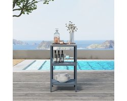 Bijzettafel Bolognano voor buiten 92x50x50 cm donkergrijs en zilverkleurig casa.pro