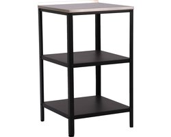 Bijzettafel Bolognano voor buiten 92x50x50 cm zwart en zilverkleurig casa.pro