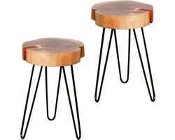 Bijzettafel Boomstam ± 32cm Ø 2 Stuks