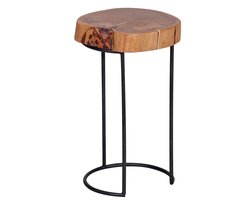 Bijzettafel - Boomstamtafel - Design - Rond - Hout - 28x28x45 cm