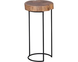 Bijzettafel - Boomstamtafel - Design - Rond - Hout - 28x28x55 cm
