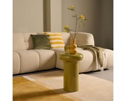 Bijzettafel Bremen - Glanzend Metaal - Groen - 33x50x33 cm (BxHxD) - Kleur Organic Garden