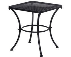 Bijzettafel Buiten 45x45x50cm Zwart Metalen Mesh Stijl Poedercoat Roestbestendig 30kg voor Balkon Terras Tuin