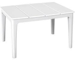 Bijzettafel Buiten 70x53x39cm Crèmewit Kunststof Weerbestendig 35kg Draagkracht voor Balkon Terras Tuin