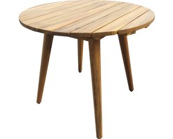 Bijzettafel Buiten - Rond Tuintafel Hout - Weersbestendig - Acacia Hardhout - Tuintafeltje - Bijzettafeltje - 47 cm