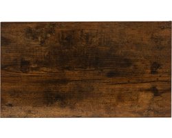 Bijzettafel C-vorm 45x25x64 cm Zwart/Bruin hout met metalen frame ML-Design