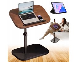 Bijzettafel C-vorm - Bedtafeltje - Banktafel - Laptoptafel Voor Bank & Bed - 48-78 cm Verstelbare Hoogte - 360° Draaiend Blad - 40x30 cm - Salontafel - Lezen & Werken - Voor Slaapkamer & Woonkamer & Kantoor