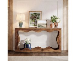 Bijzettafel - Console Tafel - Salontafel - Sidetable - Hout - Natuurlijk - 160 × 30 × 85 cm (L × D × H)