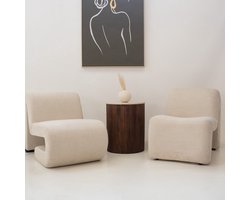 Bijzettafel Davi Marmer Donkerbruin Rond 45cm - Giga Meubel
