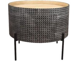 Bijzettafel DKD Home Decor 45 x 45 x 39 cm Zilverkleurig Zwart Metaal Hout MDF