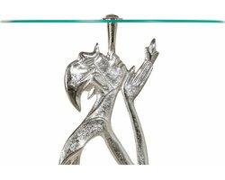 Bijzettafel DKD Home Decor 8424001856459 46 x 46 x 72 cm Kristal Zilverkleurig Transparant Aluminium