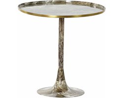 Bijzettafel DKD Home Decor Bruin Aluminium Marmer (51 x 51 x 51 cm)