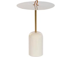 Bijzettafel DKD Home Decor Grijs Leer Ijzer Coating (40 x 40 x 56 cm)