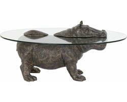 Bijzettafel DKD Home Decor Kristal Transparant Koper Hars Koloniaal Nijlpaard (80 x 50 x 37 cm)