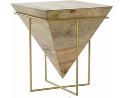 Bijzettafel DKD Home Decor Metaal Mangohout (40 x 40 x 45 cm)