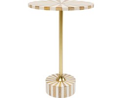 Bijzettafel Domero Cirque Gold White Ø40cm