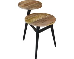 Bijzettafel-Duo-Mangohout-Rond-Uniek model-Koloniaal Teakhuis