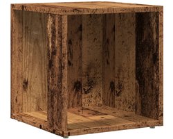 Bijzettafel | Eindtafel | Salontafel 33x33x34 cm bewerkt hout oud houtkleurig
