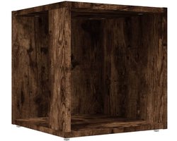Bijzettafel | Eindtafel | Salontafel 33x33x34,5 cm bewerkt hout gerookt eikenkleurig