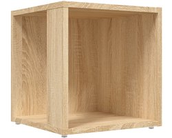 Bijzettafel | Eindtafel | Salontafel 33x33x34,5 cm bewerkt hout sonoma eikenkleurig