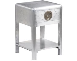 Bijzettafel | Eindtafel | Salontafel met 1 lade vintage luchtvaartlook