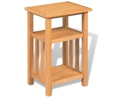 Bijzettafel | Eindtafel | Salontafel met tijdschrifthouder 27x35x55 cm massief eikenhout