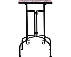 Bijzettafel | Eindtafel | Salontafel mozaïek keramiek terracottakleurig en wit