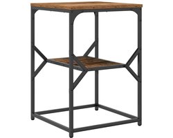Bijzettafel | Eindtafel | Salontafel Oud hout 41 x 40 x 60 cm Engineered hout en staal