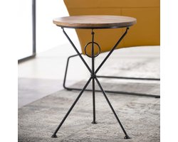 Bijzettafel Elvis - massief Acacia naturel (15) - Rond