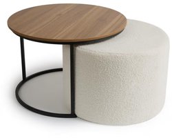 Bijzettafel en teddy poef