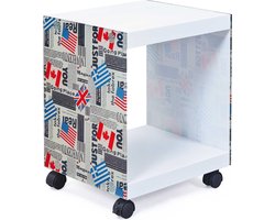Bijzettafel Flagcube met wieltjes