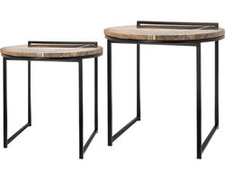 Bijzettafel Fre 50cm marmer - set van 2