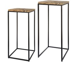 Bijzettafel Fre 75cm marmer - set van 2