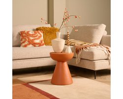 Bijzettafel Graz - MDF / Kalk - Terra - 34x43x34 cm (BxHxD) - Kleur Mat Rood