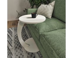 Bijzettafel Holeby 56x38 cm wit [en.casa]