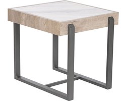 Bijzettafel Home ESPRIT Wit Grijs Natuurlijk Metaal 50 x 50 x 50 cm