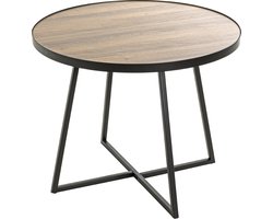 Bijzettafel – Hout en metaal – Met drie stabiele poten – Stevig en compact design