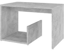 Bijzettafel Hout - Salontafel Hoektafel - Opbergen Woonkamer - Praktisch Trendy Design - 59x36x38 cm - Betongrijs