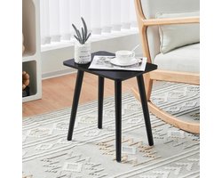 Bijzettafel houten salontafel zwart - kleine woonkamertafel voor slaapkamer - nachtkastje theetafel banktafel balkon standaard - 40 x 30 x 43 cm nachtkastje zwart 60 cm hoog