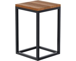 Bijzettafel – Industrieel Design – Eikenhout & Metaal – Orgineel